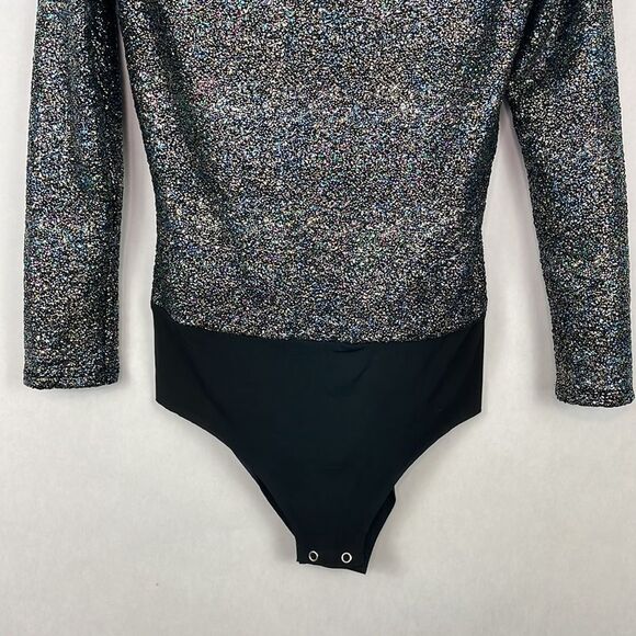 Zara Shiny Glitter Off The Shoulder Bodysuit. Size Small. - Picture 4 of 12